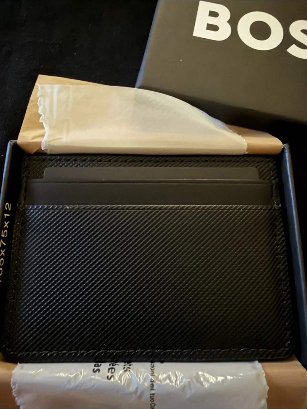 BOSS Black Jinko Card Holder - Sleek Leather Card Wallet